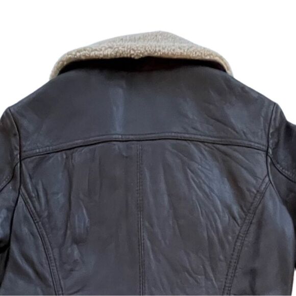 Michael Kors Women’s Leather Moto Jacket • Brown • Medium - Picture 7 of 16